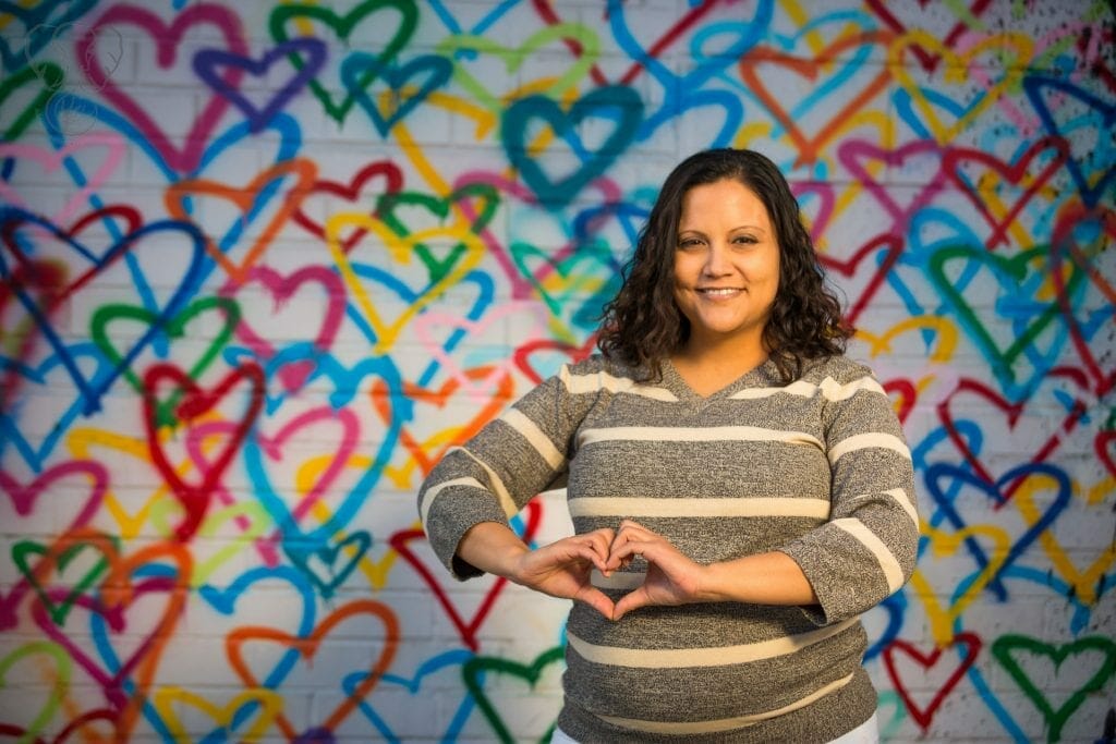 Miranda at Union Market's heart wall