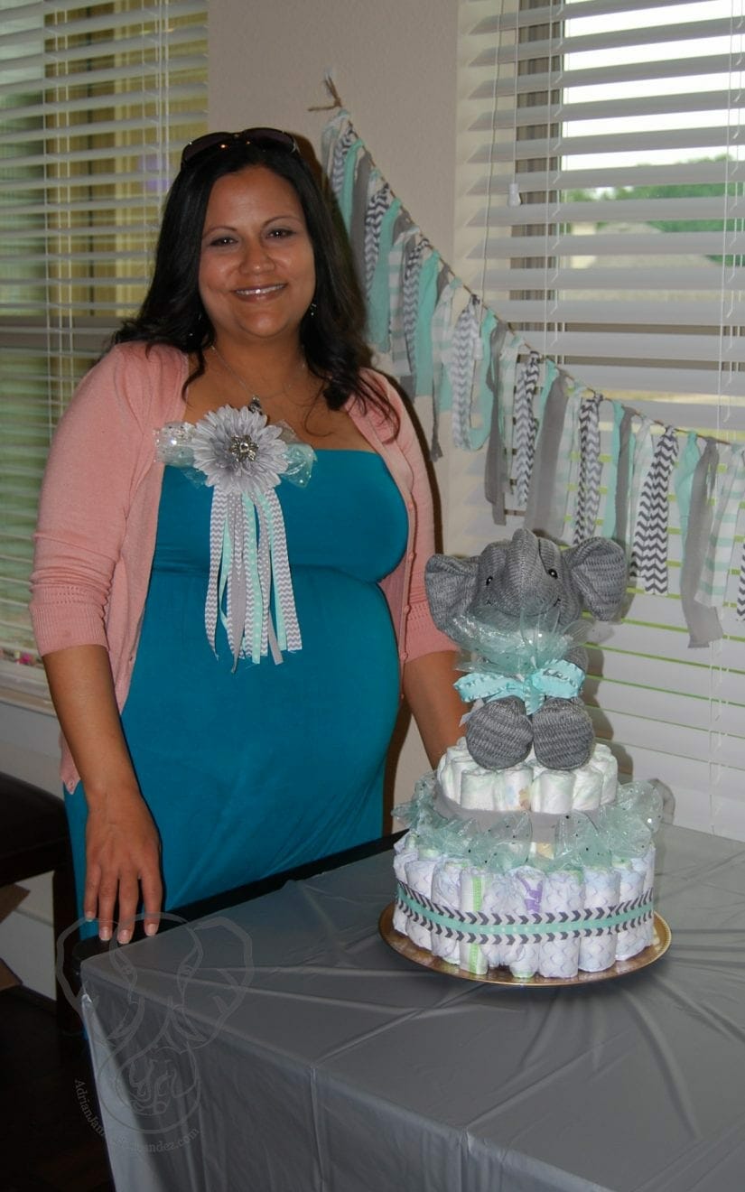 Pregnancy Planning - Miranda and Elephant at the baby shower