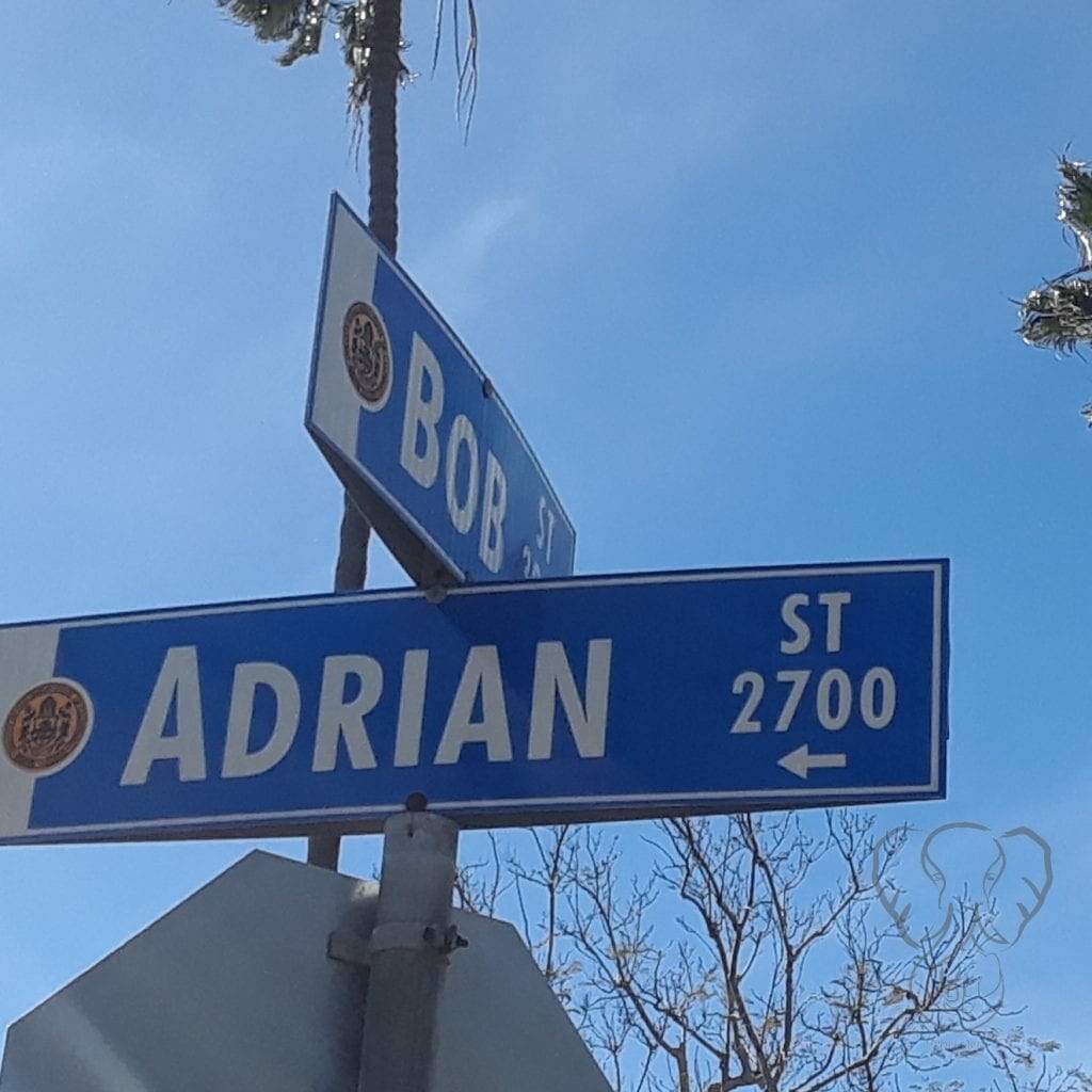 Adrian Street sign in San Diego, California