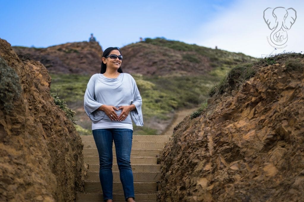 Miranda at five weeks pregnant, Twin Peaks, San Francisco (Richard Bae)