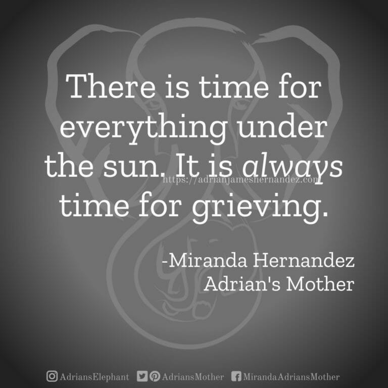 It is ALWAYS time for grieving - Adrian's Elephant