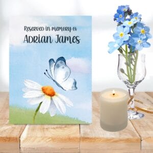 Sample mock-up of memorial place setting image