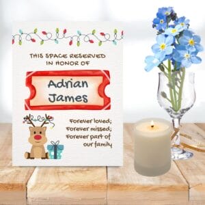 Sample mock-up of memorial place setting image