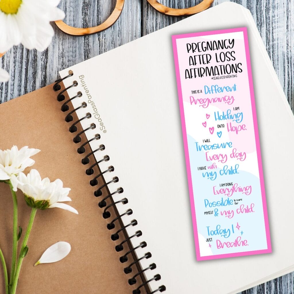 "Pregnancy after Loss Affirmations" Printable Bookmark